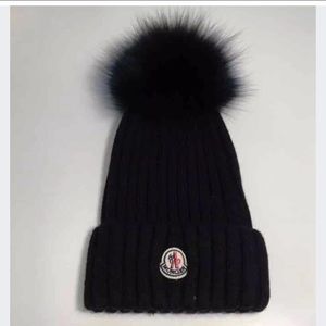 Moncler Fox Pom Pom Fur hat beanie black